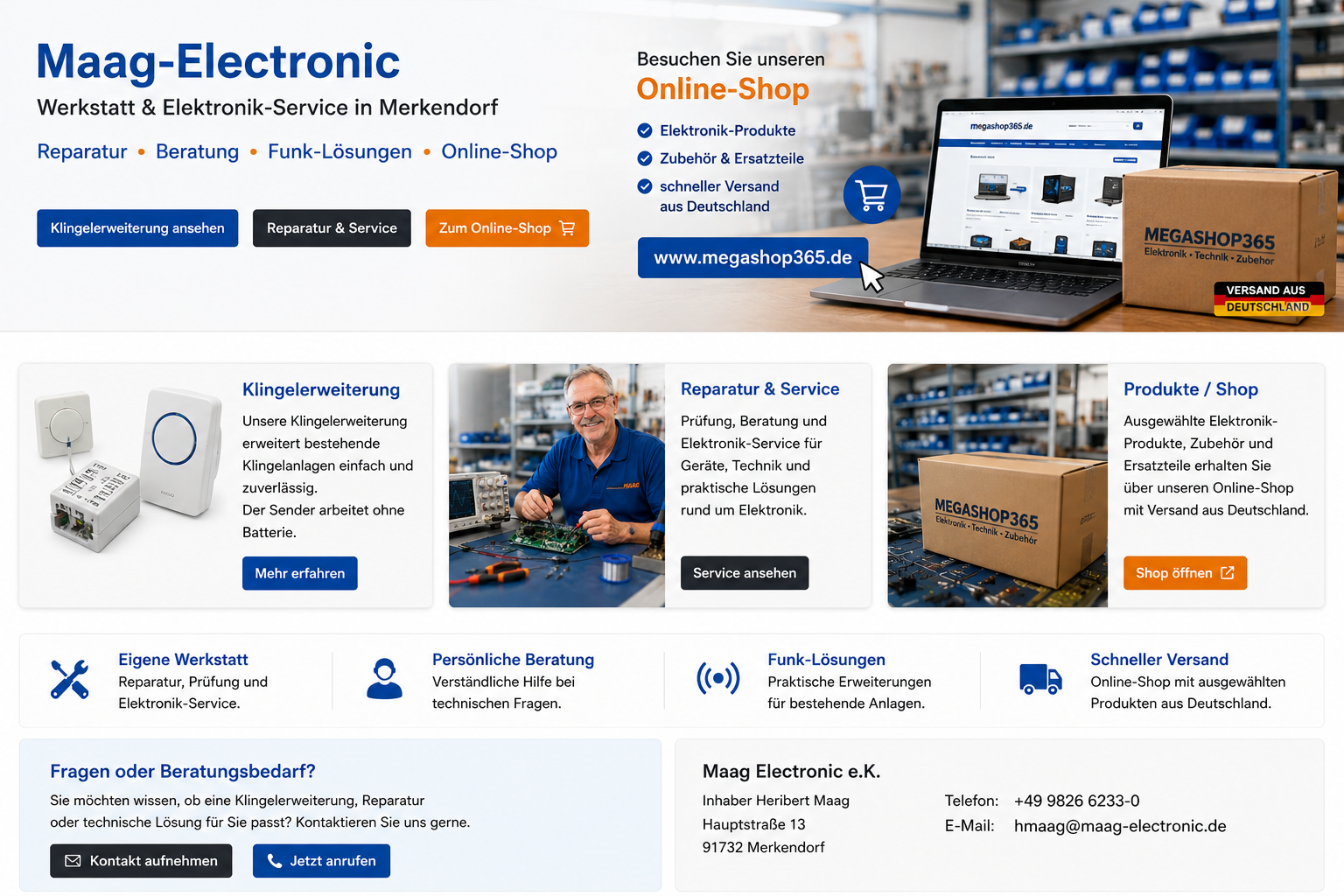 Maag-Electronic Online-Shop für Elektronik-Produkte und Zubehör