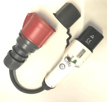 EV Ladekabel Typ 2 auf CEE 16 A , 3 Phasen Adapter mit Schlüssel IEC